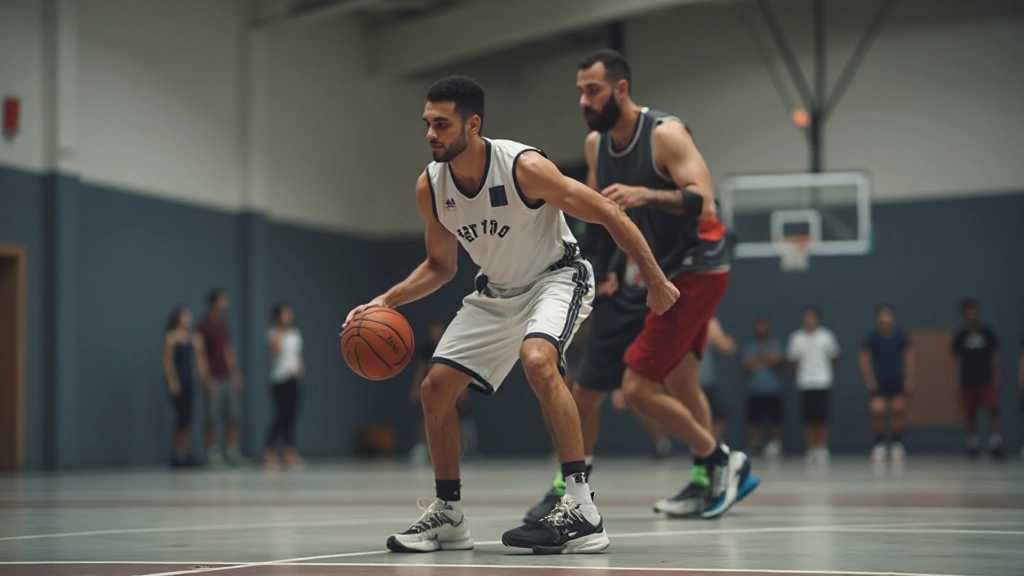 Young basketball players performing skill development drills during organized team training session with coach supervision