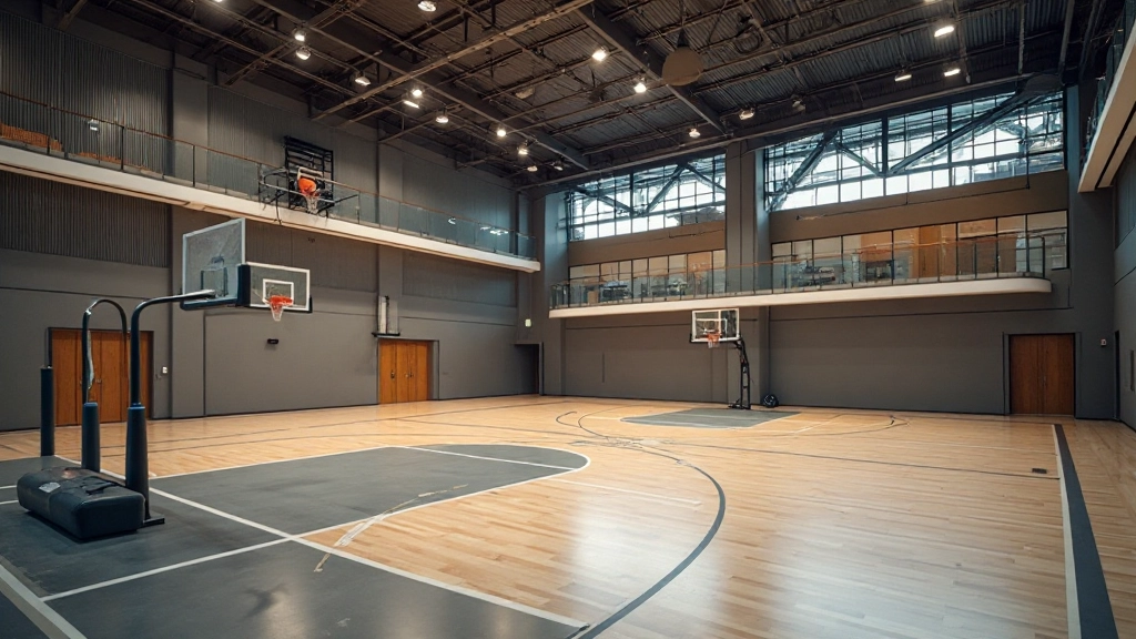 Basketball training facility with modern equipment and professional court setup