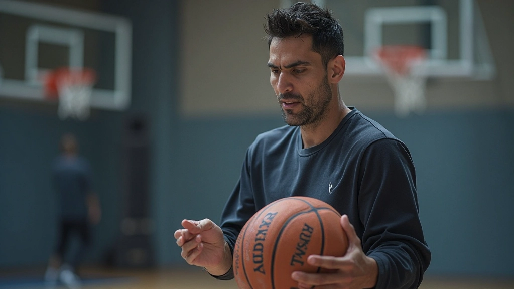 Athletic trainer preparing recovery program for basketball player development